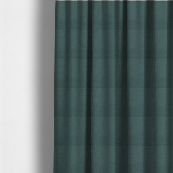 the fabric used to create these made-to-measure curtains is a textured woven fabric in a solid, deep sage green or muted forest green colour.