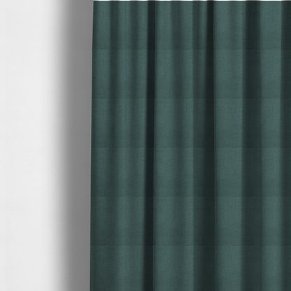 the fabric used to create these made-to-measure curtains is a textured woven fabric in a solid, deep sage green or muted forest green colour.