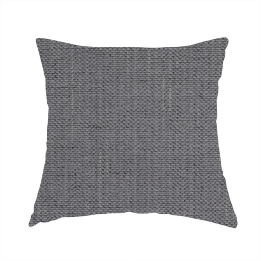 The fabric used to create this handmade cushions is a textured woven fabric in a medium charcoal or slate grey shade.