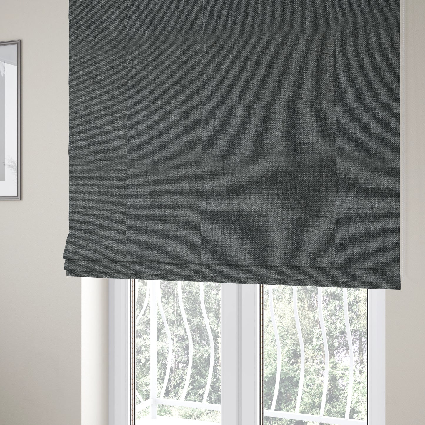 Astro Textured Basket Weave Plain Grey Colour Upholstery Fabric CTR-34 - Roman Blinds