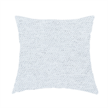 The fabric used to create this handmade cushion is a textured silver woven fabric with a subtle metallic sheen.