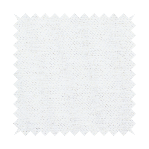 A white woven upholstery fabric with a subtle, textured grain.