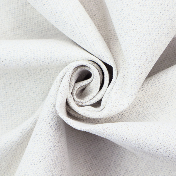 A white woven upholstery fabric with a subtle, textured grain.