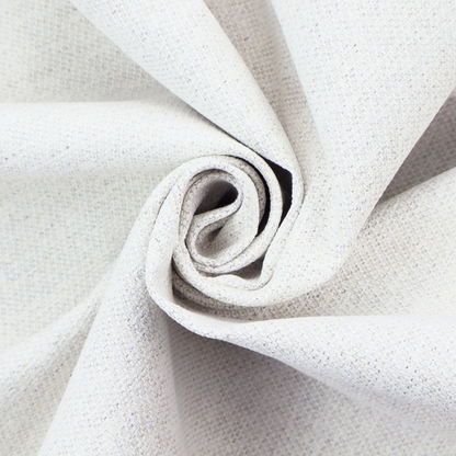 A white woven upholstery fabric with a subtle, textured grain.