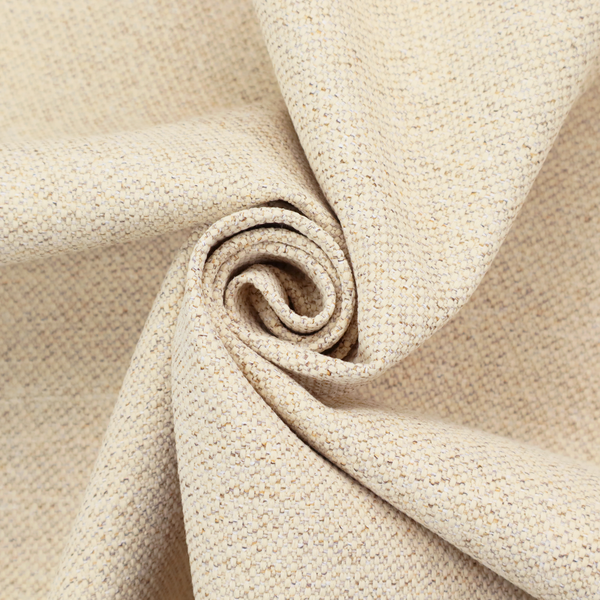 A light beige woven upholstery fabric with a dense, sandy texture.