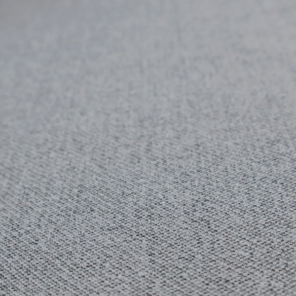 A cool steel or light blue-grey textile featuring a tight diagonal twill weave. The fabric is a multi-tonal blend, interlacing medium grey yarns with pale blue and crisp white threads, creating a clean, heathered appearance.