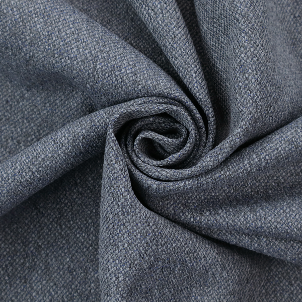 A seal grey textile featuring a tight diagonal twill weave. The fabric is a multi-tonal blend, interlacing deep charcoal and slate yarns with subtle flecks of lighter grey and muted blue, creating a sophisticated, heathered depth.