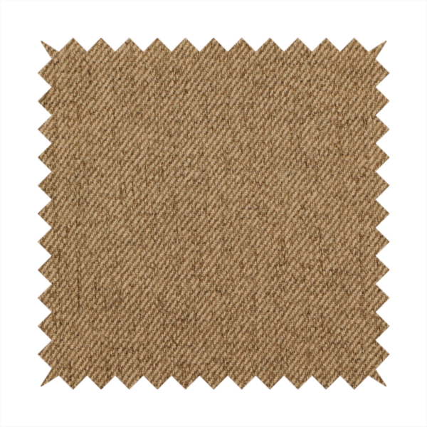 A golden-brown upholstery fabric with a dense, diagonal textured weave.