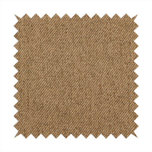 A golden-brown upholstery fabric with a dense, diagonal textured weave.