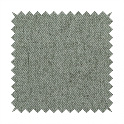 A sage green upholstery fabric with a dense, diagonal textured weave.