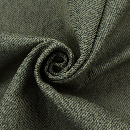 A dark forest green upholstery fabric with a dense, diagonal textured weave.