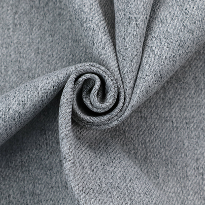 A mid-grey upholstery fabric with a dense, diagonal marled weave.