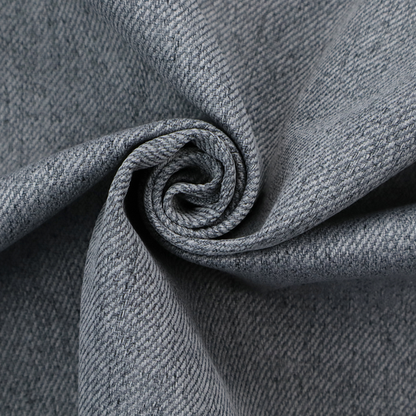 A charcoal grey upholstery fabric with a dense, diagonal textured weave.