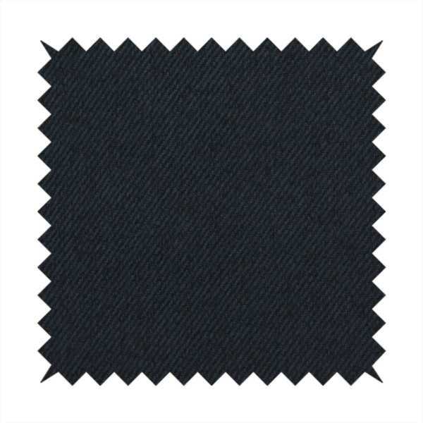 A midnight black upholstery fabric with a dense, diagonal twill weave.