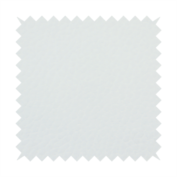 A bright white faux leather fabric featuring a subtle, pebbled texture.