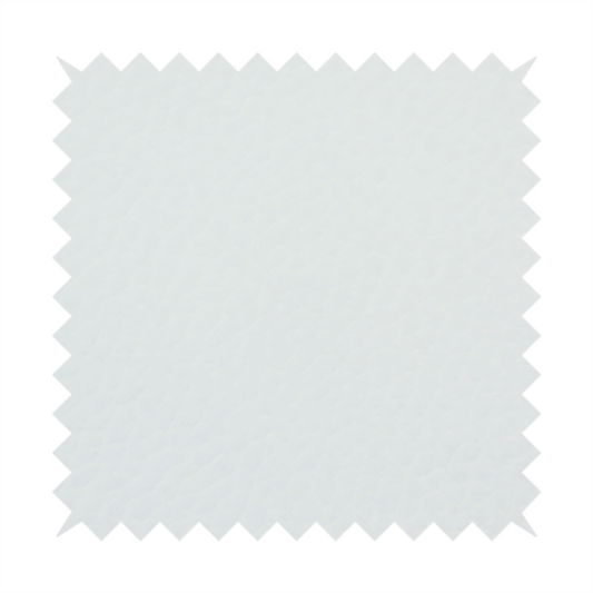 A bright white faux leather fabric featuring a subtle, pebbled texture.