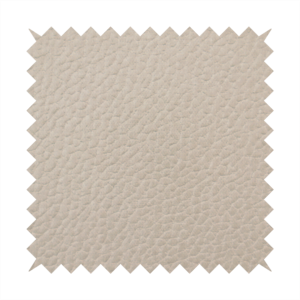 Boston Faux Leather Upholstery Fabric in a taupe-beige colour, showing a prominent pebbled grain texture.