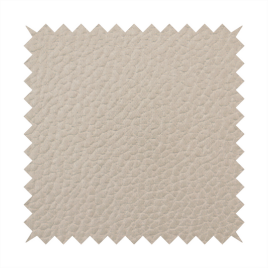 Boston Faux Leather Upholstery Fabric in a taupe-beige colour, showing a prominent pebbled grain texture.