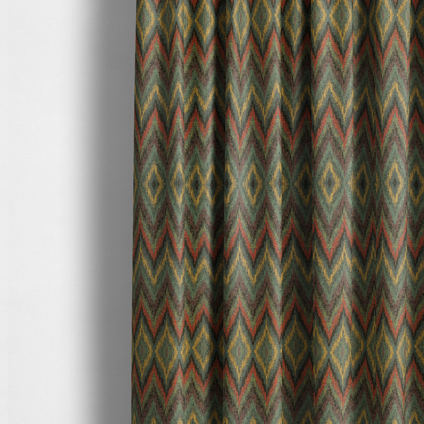 Ipoh Collection Of Chevron Striped Heavyweight Chenille Brown Multi Colour Upholstery Fabric CTR-345 - Made To Measure Curtains