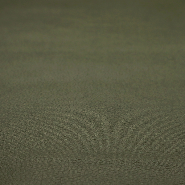 Boston Faux Leather Upholstery Fabric in a rich olive green colour, showcasing a fine pebbled grain texture.