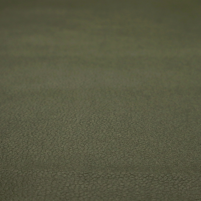 Boston Faux Leather Upholstery Fabric in a rich olive green colour, showcasing a fine pebbled grain texture.