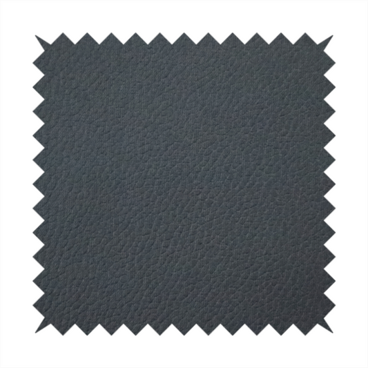 Boston Faux Leather Upholstery Fabric in a deep charcoal grey colour, showcasing a fine pebbled grain texture.
