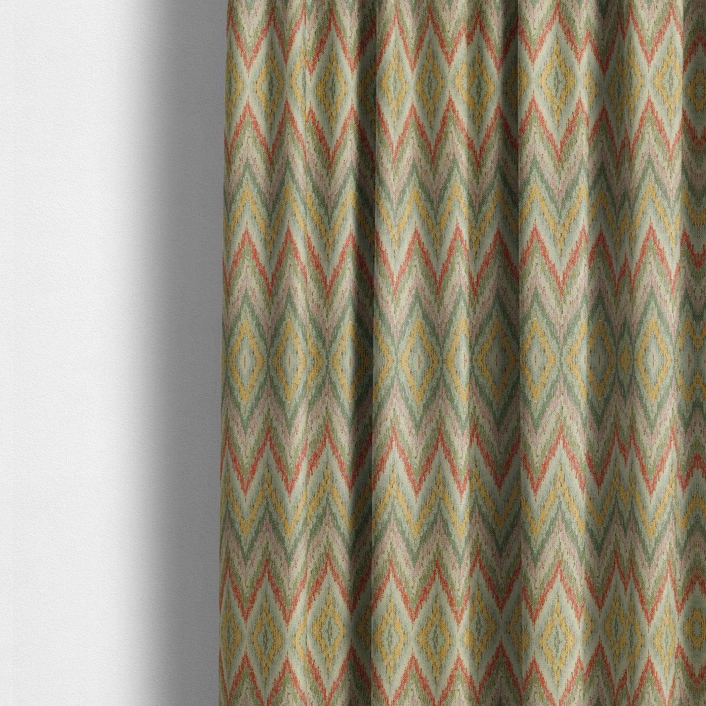 Ipoh Collection Of Chevron Striped Heavyweight Chenille Silver Multi Colour Upholstery Fabric CTR-346 - Made To Measure Curtains