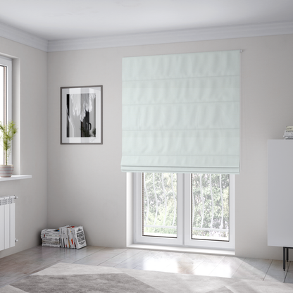 The fabric used to create these Roman blinds is a solid white fabric with a distinct, tightly woven grid texture. The material features a uniform, grid-like pattern of tiny raised squares, reminiscent of Aida cloth or a textured linen blend, creating a subtle, clean, and matte finish across the entire surface.
