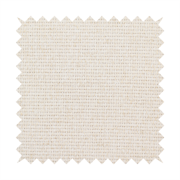 A cream or off-white fabric featuring a distinct, tightly woven grid texture. The material has a uniform, basket-weave style pattern with subtle variations in tone, creating a soft, warm, and matte finish across the entire surface.