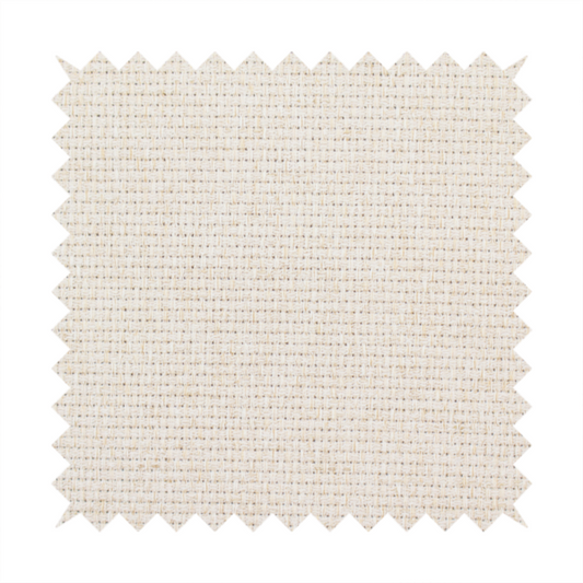 A cream or off-white fabric featuring a distinct, tightly woven grid texture. The material has a uniform, basket-weave style pattern with subtle variations in tone, creating a soft, warm, and matte finish across the entire surface.