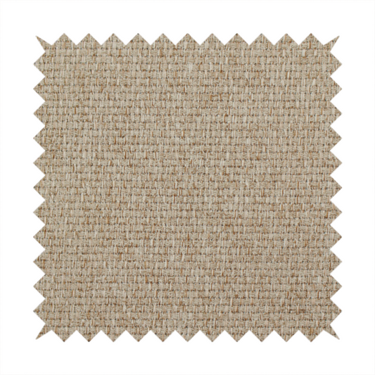 A beige or light taupe fabric featuring a distinct, tightly woven grid texture. The material showcases a multi-tonal, basket-weave style pattern with blending neutral threads, creating a warm, organic, and matte finish across the entire surface.
