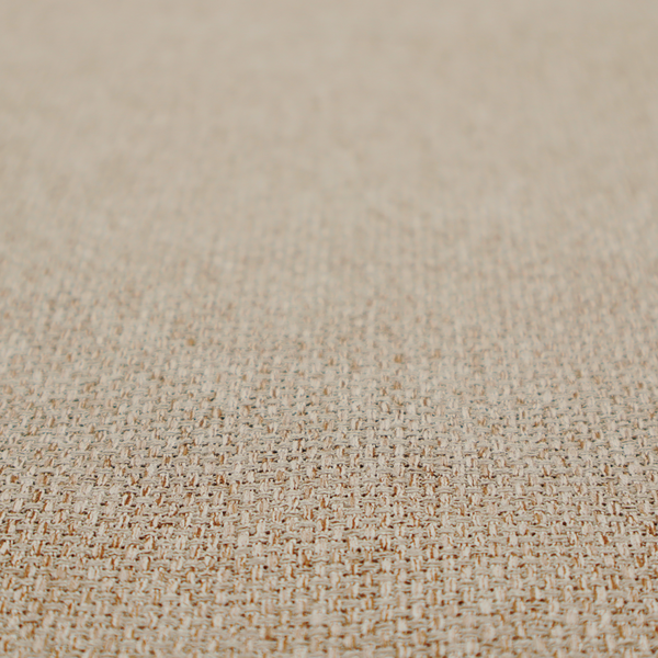 A beige or light taupe fabric featuring a distinct, tightly woven grid texture. The material showcases a multi-tonal, basket-weave style pattern with blending neutral threads, creating a warm, organic, and matte finish across the entire surface.