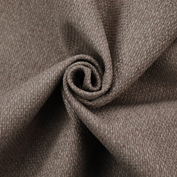 A medium brown or mocha fabric featuring a distinct, tightly woven grid texture. The material showcases a multi-tonal, basket-weave style pattern with interlaced neutral and earthy threads, creating a rich, textured, and matte finish across the entire surface.