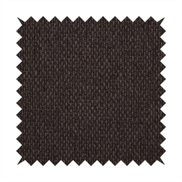 A dark chocolate or espresso brown fabric featuring a distinct, tightly woven grid texture. The material showcases a deep, multi-tonal, basket-weave style pattern with interlaced charcoal and dark brown threads, creating a rich, moody, and matte finish across the entire surface.