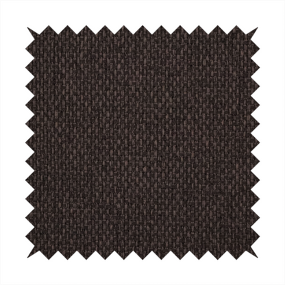 A dark chocolate or espresso brown fabric featuring a distinct, tightly woven grid texture. The material showcases a deep, multi-tonal, basket-weave style pattern with interlaced charcoal and dark brown threads, creating a rich, moody, and matte finish across the entire surface.