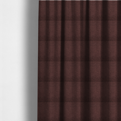 The fabric used to create these made-to-measure curtains is a deep maroon or burgundy fabric featuring a distinct, tightly woven grid texture. The material showcases a rich, multi-tonal, basket-weave style pattern with interlaced plum and dark earthy threads, creating a warm, elegant, and matte finish across the entire surface.