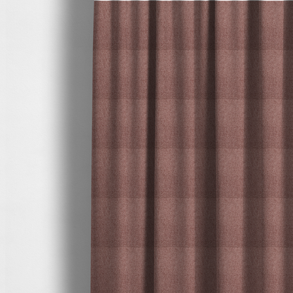 The fabric used to create these made-to-measure curtains is a dusty rose or mauve fabric featuring a distinct, tightly woven grid texture. The material showcases a multi-tonal, basket-weave style pattern with blended pinkish-brown and muted rose threads, creating a soft, sophisticated, and matte finish across the entire surface.