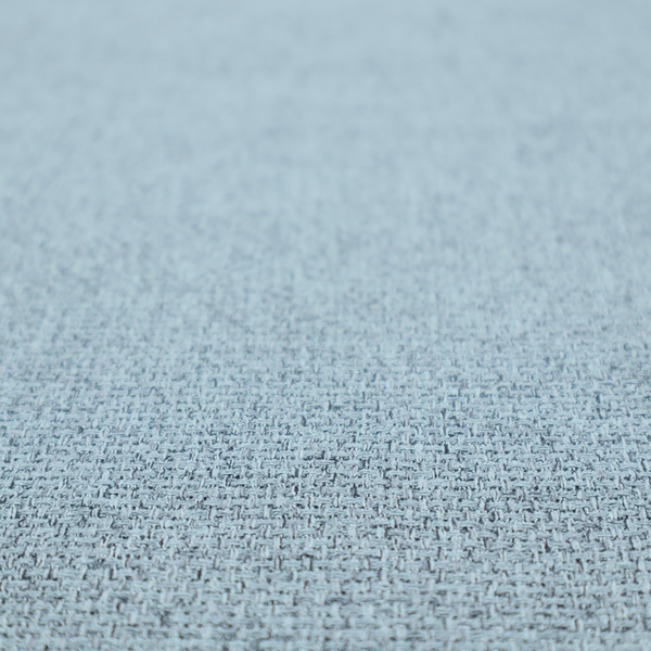 A light ice blue or pastel blue fabric featuring a distinct, tightly woven grid texture. The material showcases a multi-tonal, basket-weave style pattern with blended sky blue and subtle grey threads, creating a fresh, serene, and matte finish across the entire surface.