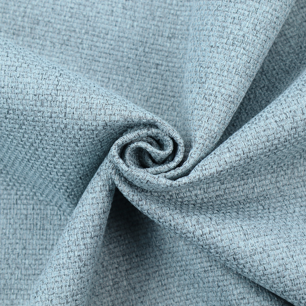 A light ice blue or pastel blue fabric featuring a distinct, tightly woven grid texture. The material showcases a multi-tonal, basket-weave style pattern with blended sky blue and subtle grey threads, creating a fresh, serene, and matte finish across the entire surface.