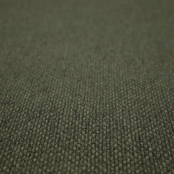 A deep olive or moss green fabric featuring a distinct, tightly woven grid texture. The material showcases a rich, multi-tonal, basket-weave style pattern with interlaced forest green and muted earthy threads, creating a natural, sophisticated, and matte finish across the entire surface.