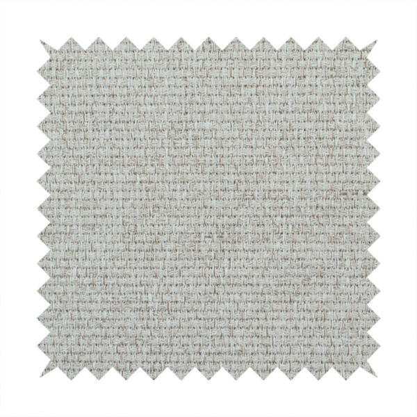A light silver-grey or ash-grey fabric featuring a distinct, tightly woven grid texture. The material showcases a multi-tonal, basket-weave style pattern with blended cool grey and subtle pale threads, creating a clean, neutral, and matte finish across the entire surface.
