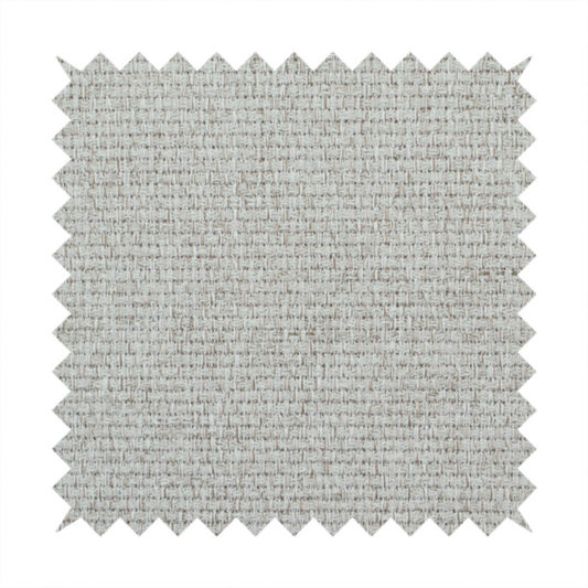 A light silver-grey or ash-grey fabric featuring a distinct, tightly woven grid texture. The material showcases a multi-tonal, basket-weave style pattern with blended cool grey and subtle pale threads, creating a clean, neutral, and matte finish across the entire surface.