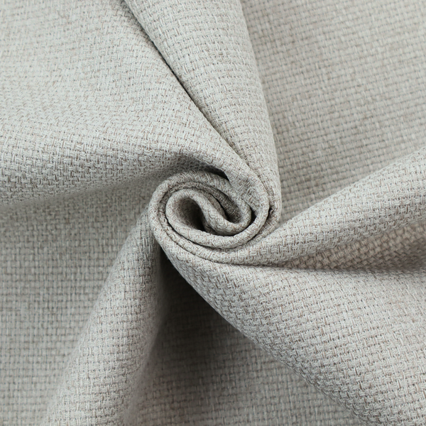 A light silver-grey or ash-grey fabric featuring a distinct, tightly woven grid texture. The material showcases a multi-tonal, basket-weave style pattern with blended cool grey and subtle pale threads, creating a clean, neutral, and matte finish across the entire surface.