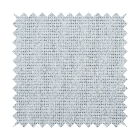 A very light ice-grey or tinted white fabric featuring a distinct, tightly woven grid texture. The material showcases a multi-tonal, basket-weave style pattern with blended pale silver and crisp off-white threads, creating a bright, minimalist, and matte finish across the entire surface.