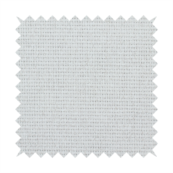 A light grey or soft ash fabric featuring a distinct, tightly woven grid texture. The material showcases a multi-tonal, basket-weave style pattern with blended pale grey and subtle white threads, creating a clean, neutral, and matte finish across the entire surface.