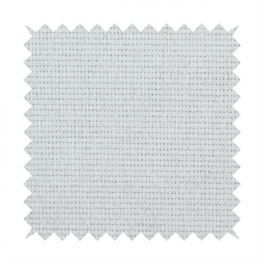 A light grey or soft ash fabric featuring a distinct, tightly woven grid texture. The material showcases a multi-tonal, basket-weave style pattern with blended pale grey and subtle white threads, creating a clean, neutral, and matte finish across the entire surface.