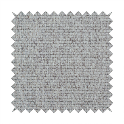 A mid-grey or stone-grey fabric featuring a distinct, tightly woven grid texture. The material showcases a multi-tonal, basket-weave style pattern with blended cool grey, taupe, and subtle white threads, creating a grounded, textured neutral, and matte finish across the entire surface.