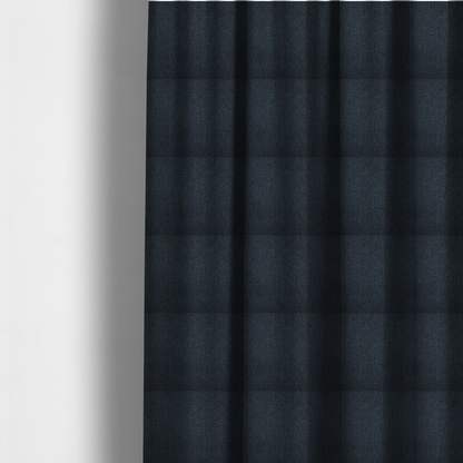 The fabric used to create these made-to-measure curtains is a dark charcoal-grey or slate fabric featuring a distinct, tightly woven grid texture. The material showcases a rich, multi-tonal, basket-weave style pattern with blended deep grey, subtle navy, and black threads, creating a moody, sophisticated, and matte finish across the entire surface.