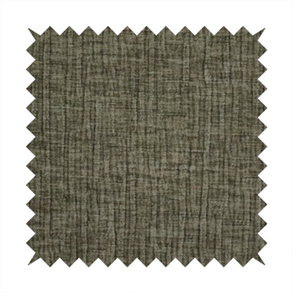 A textured upholstery fabric in an earthy olive or sage green colour. The material features a prominent cross-hatched slub texture with subtle horizontal and vertical ridges, giving it a cosy, multi-dimensional chenille appearance.