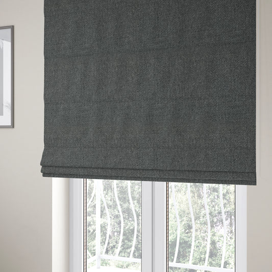 Astro Textured Hopsack Plain Grey Colour Upholstery Fabric CTR-35 - Roman Blinds